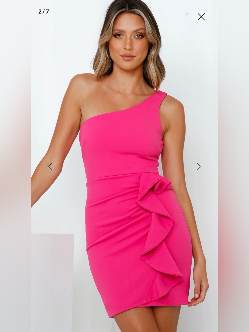Hello Molly Backstage Passes Hot Pink One Shoulder Mini Dress homecoming